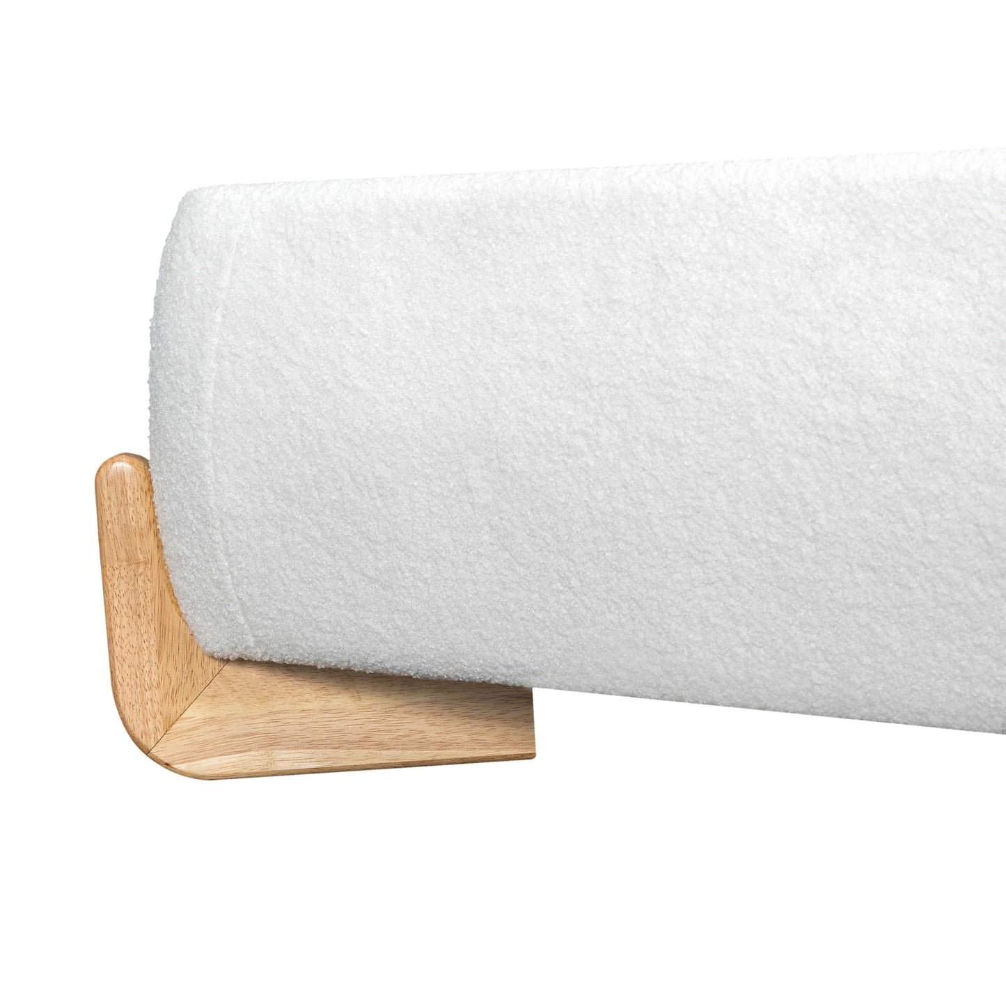 Elegant Boucle Upholstered Bed With Solid Wood Feet - The Sleep Loft - Online Mattress Showroom NYC