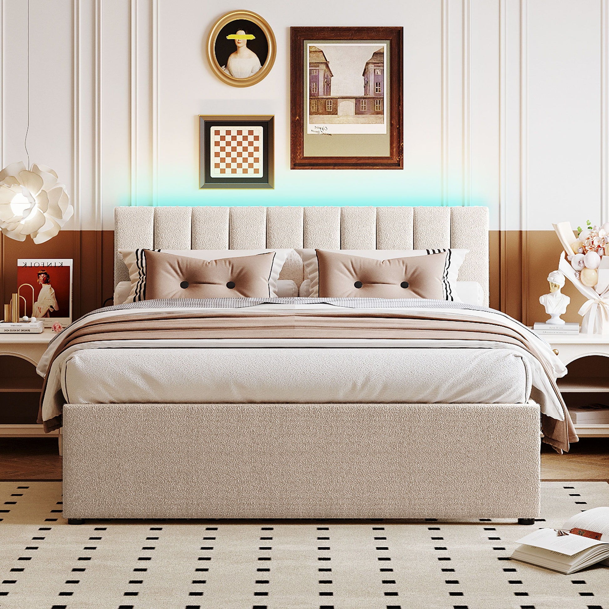 Upholstered Platform Bed With Trundle - The Sleep Loft - Online Mattress Showroom NYC