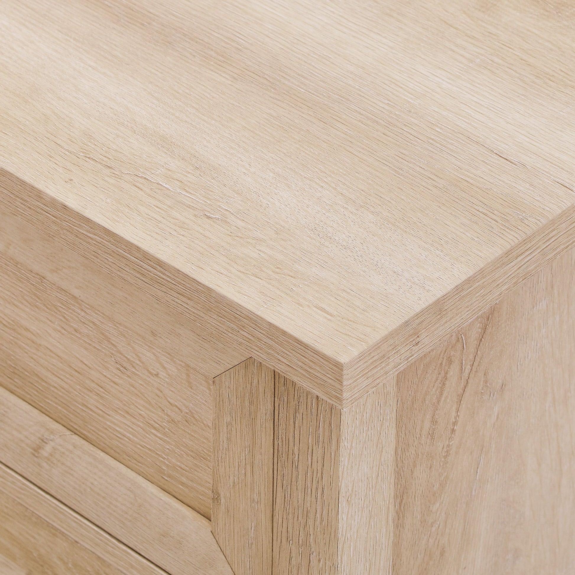 Transitional Farmhouse Framed 3 Drawer Nighstand With Cup Handles - The Sleep Loft - Online Mattress Showroom NYC