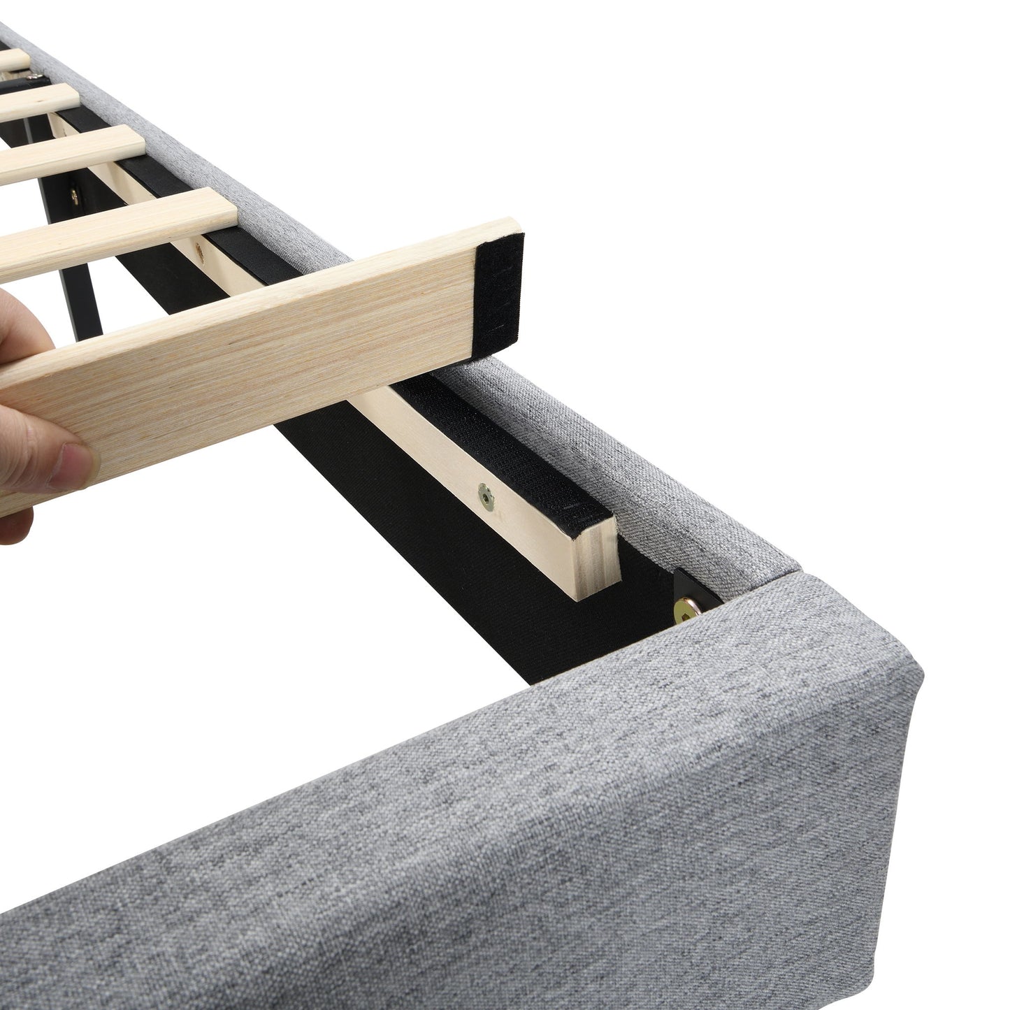 Modern Upholstered Platform Bed Frame With Button Tufted Headboard And USB Ports - The Sleep Loft - Online Mattress Showroom NYC