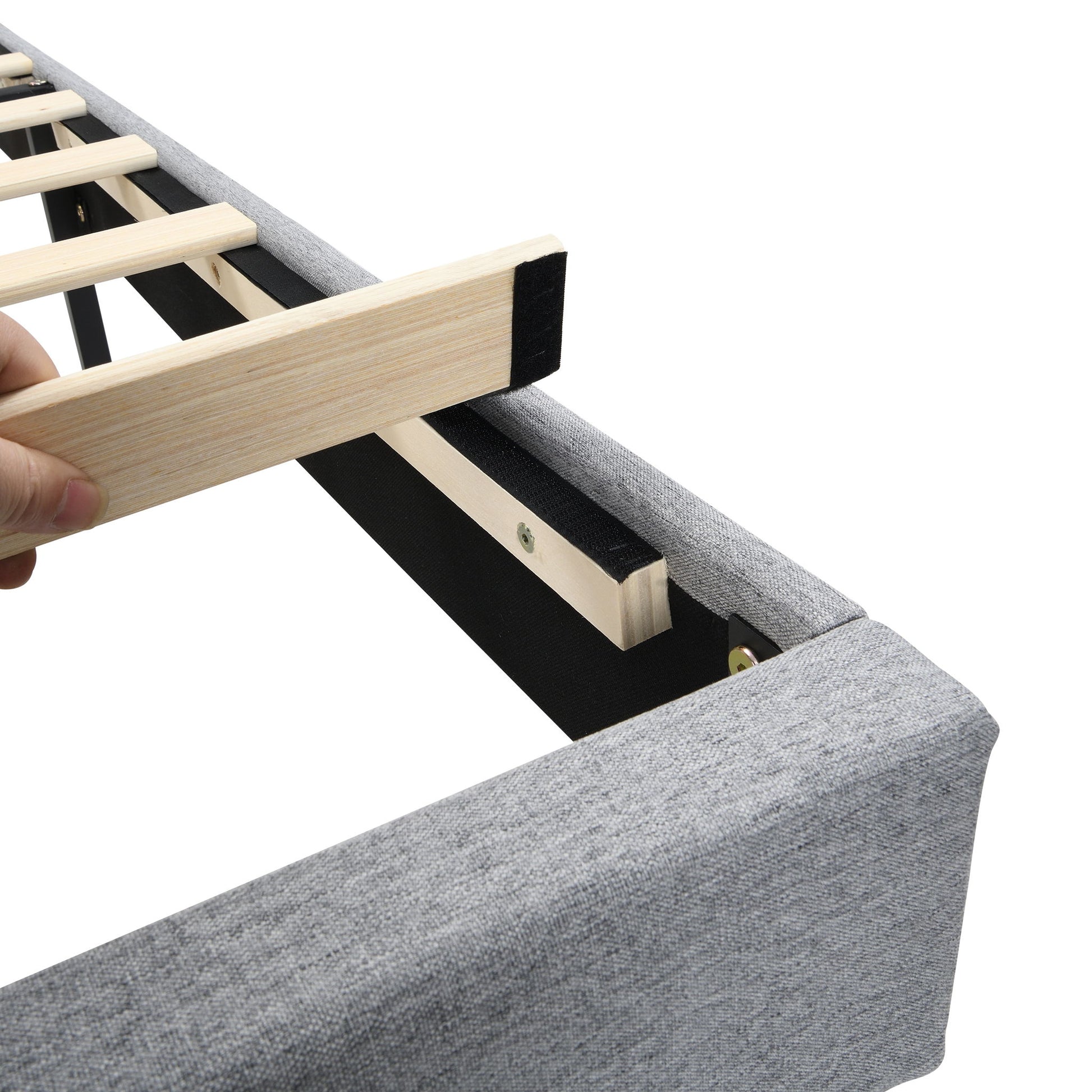 Modern Upholstered Platform Bed Frame With Button Tufted Headboard And USB Ports - The Sleep Loft - Online Mattress Showroom NYC