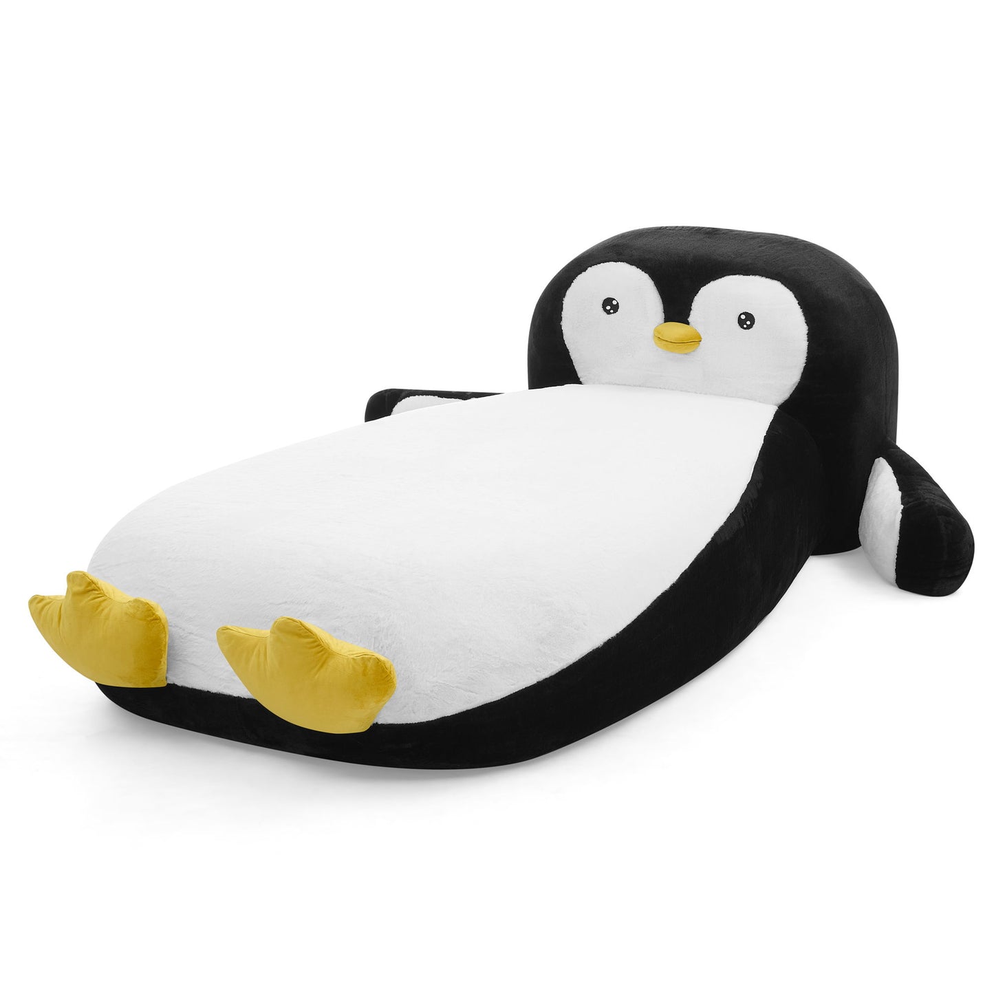 Twin Size Penguin Shaped Bed, Lounger Chair For Kids Bedroom - White / Black - The Sleep Loft - Online Mattress Showroom NYC
