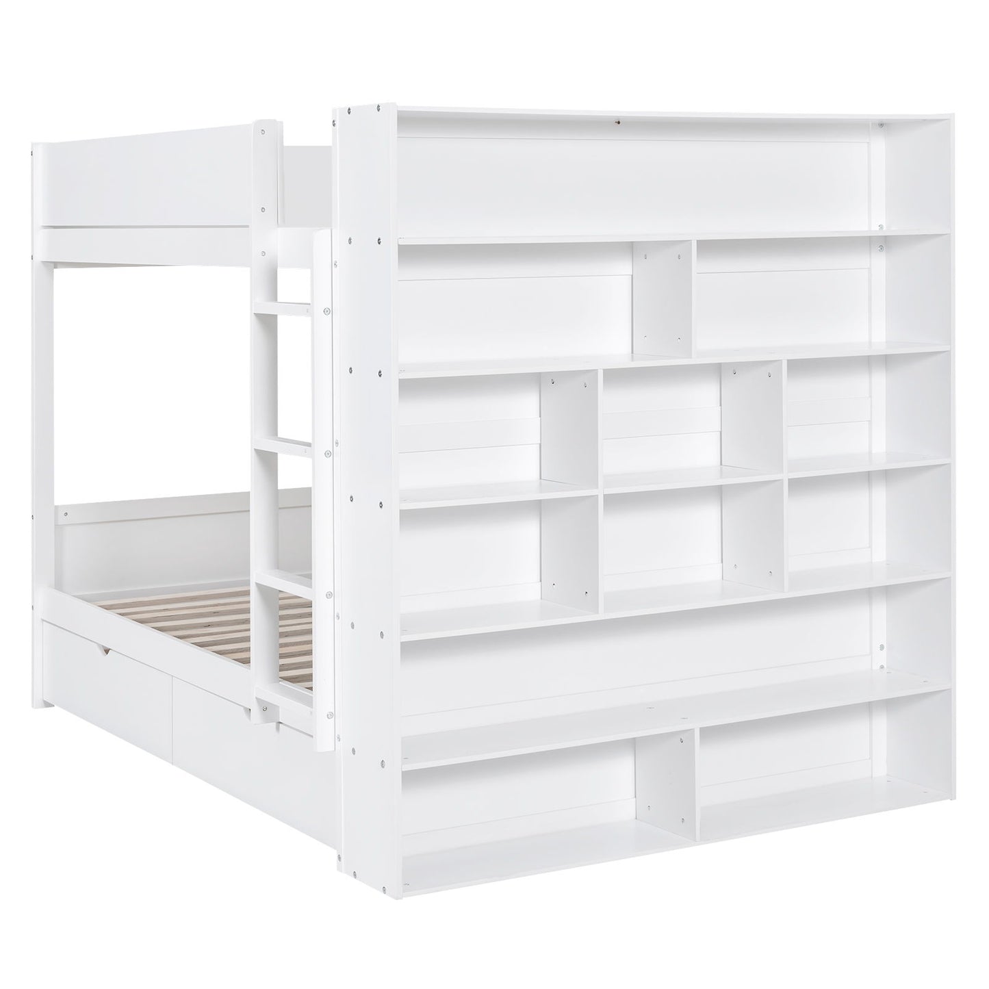 Bunk Bed With 2 Drawers And Multi Layer Cabinet - The Sleep Loft - Online Mattress Showroom NYC