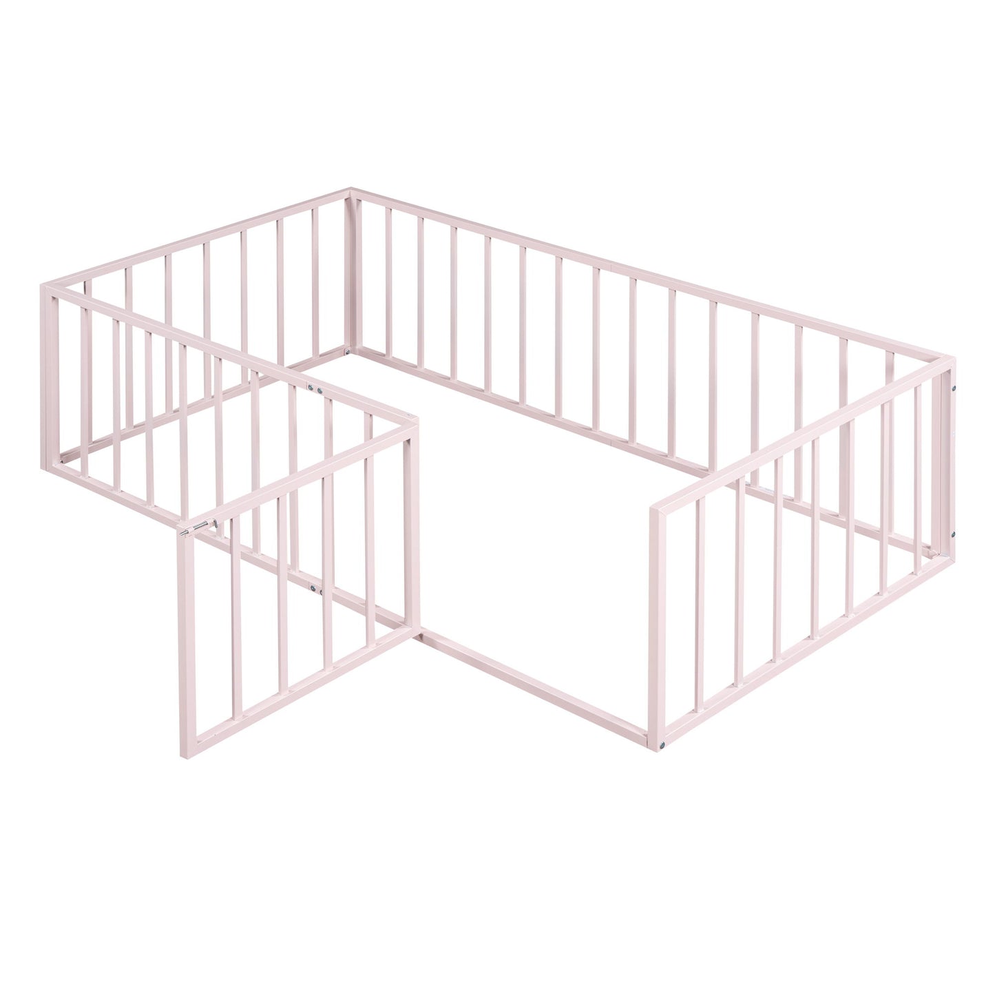 Metal Floor Bed Frame With Fence And Door - The Sleep Loft - Online Mattress Showroom NYC