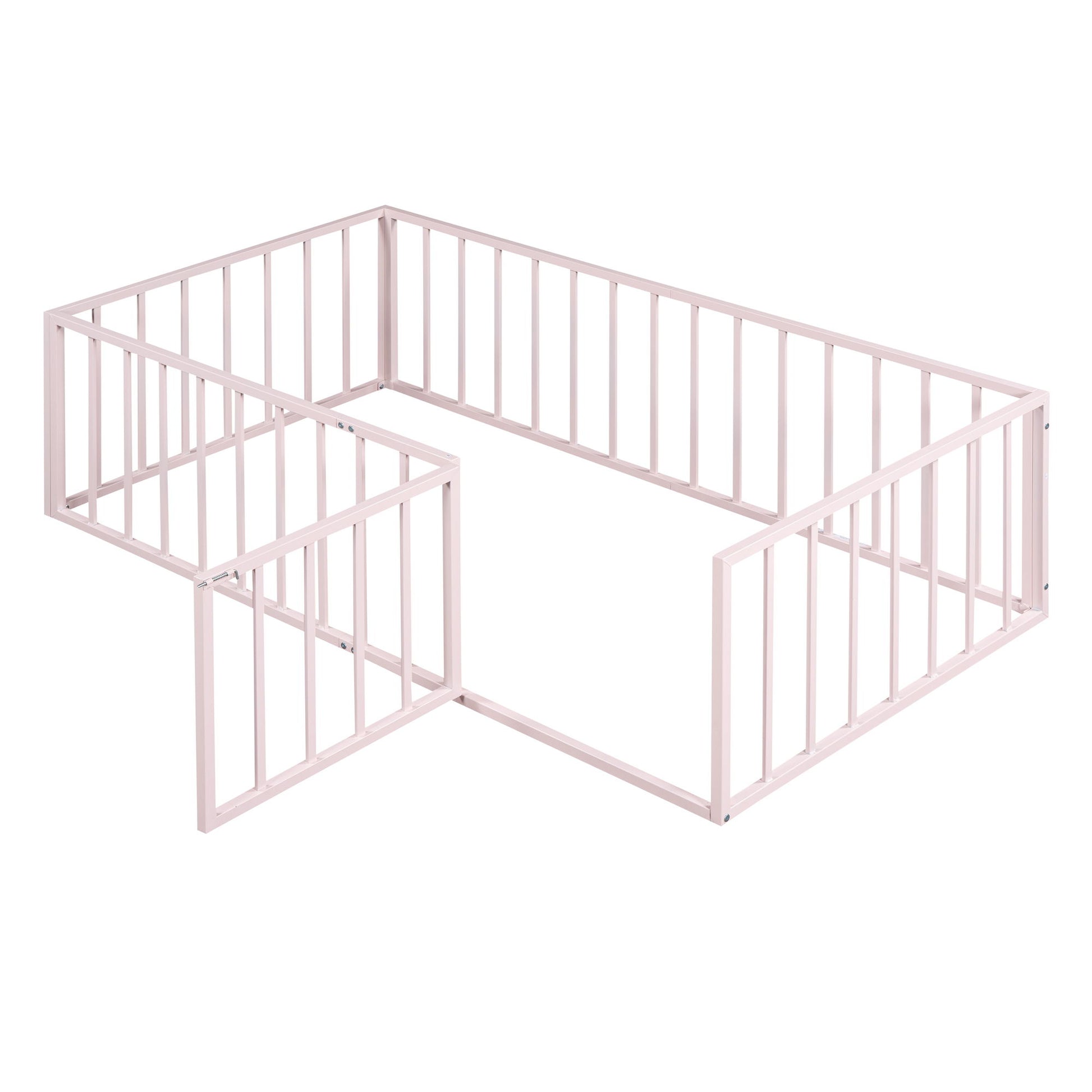 Metal Floor Bed Frame With Fence And Door - The Sleep Loft - Online Mattress Showroom NYC
