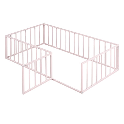 Metal Floor Bed Frame With Fence And Door - The Sleep Loft - Online Mattress Showroom NYC