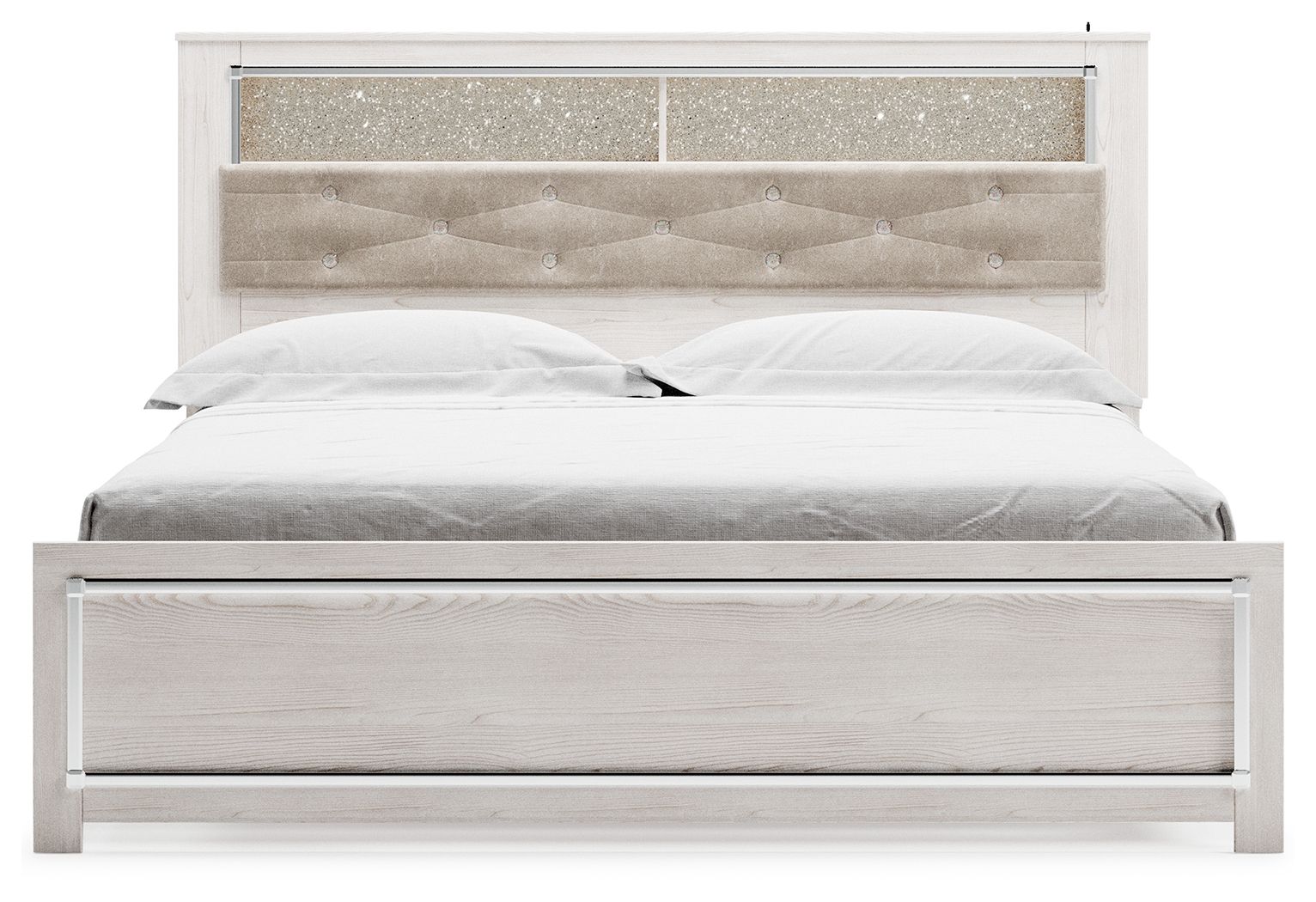Altyra - King Bookcase Panel Bed - White - The Sleep Loft - Online Mattress Showroom NYC