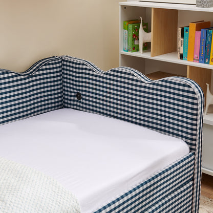 Gingham Daybed With USB Charging Port, Wave-Shaped Design - The Sleep Loft - Online Mattress Showroom NYC