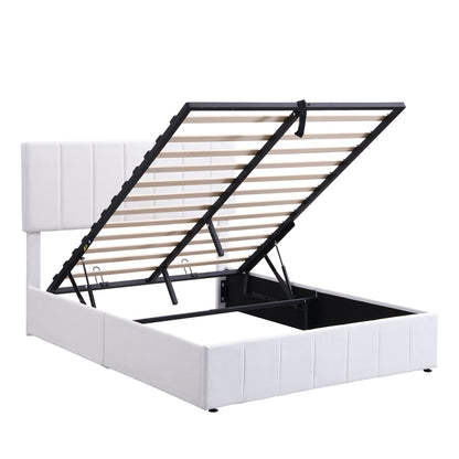 Elegant Upholstered Platform Bed With Hydraulic Storage System - The Sleep Loft - Online Mattress Showroom NYC