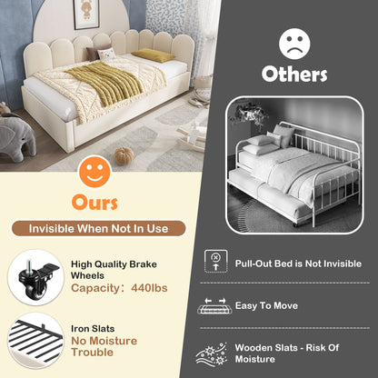 Upholstered Daybed With Metal Slatted Base - The Sleep Loft - Online Mattress Showroom NYC