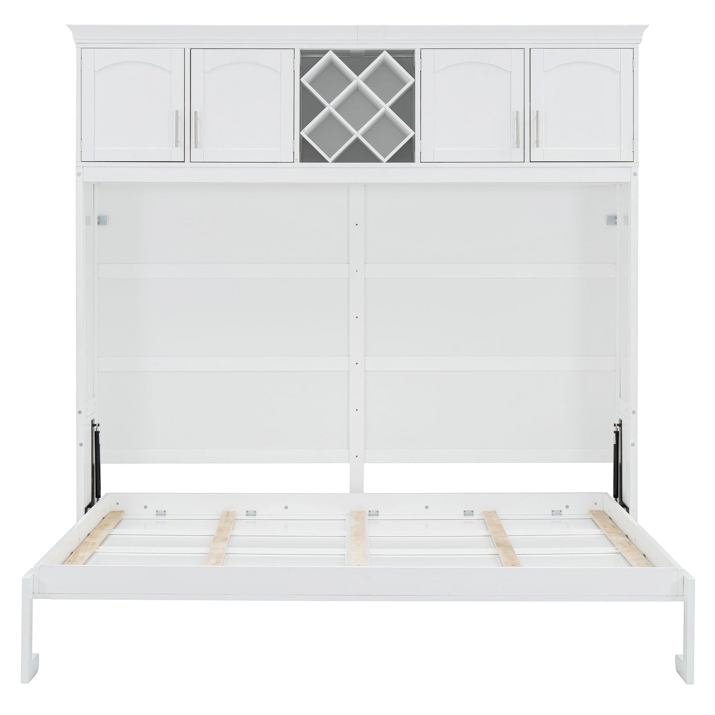 Murphy Wall Bed With Top Cabinets & Wine Rack - The Sleep Loft - Online Mattress Showroom NYC