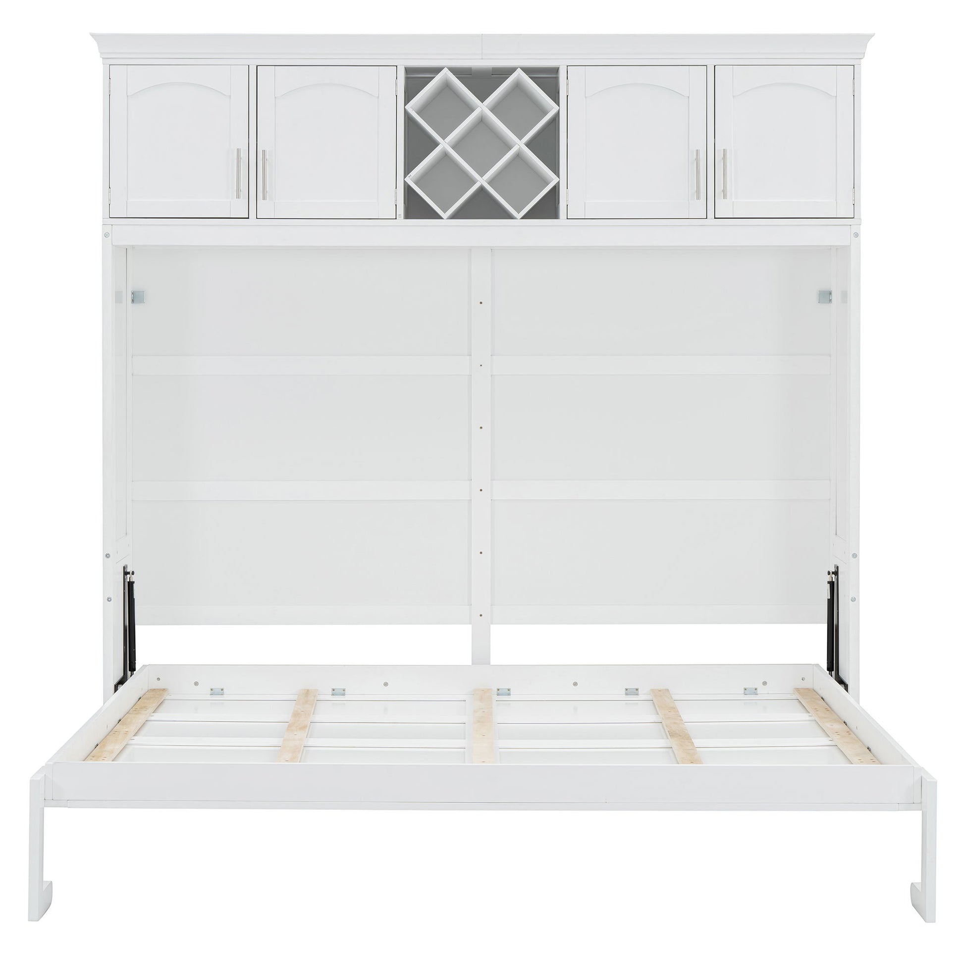 Murphy Wall Bed With Top Cabinets & Wine Rack - The Sleep Loft - Online Mattress Showroom NYC