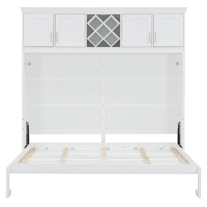 Murphy Wall Bed With Top Cabinets & Wine Rack - The Sleep Loft - Online Mattress Showroom NYC