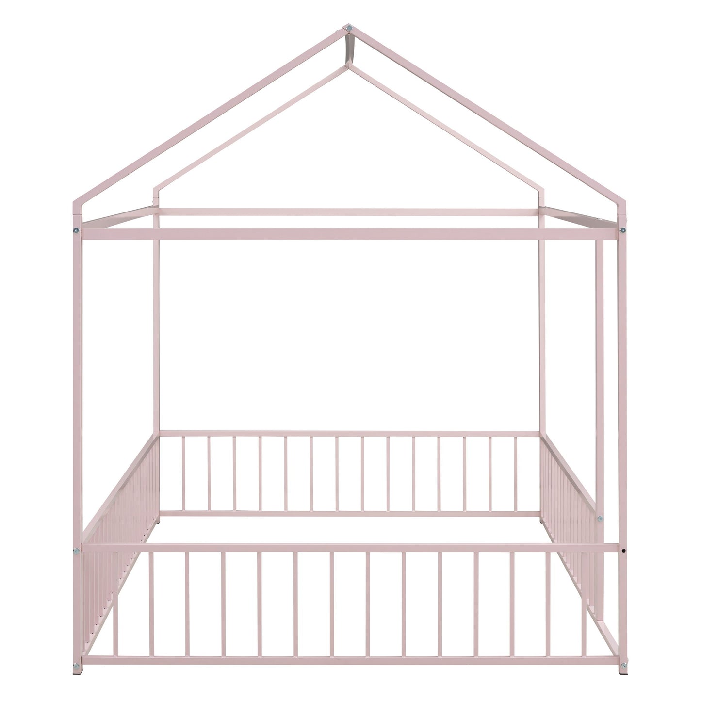 Metal Bed House Bed Frame With Fence - The Sleep Loft - Online Mattress Showroom NYC