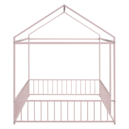 Metal Bed House Bed Frame With Fence - The Sleep Loft - Online Mattress Showroom NYC