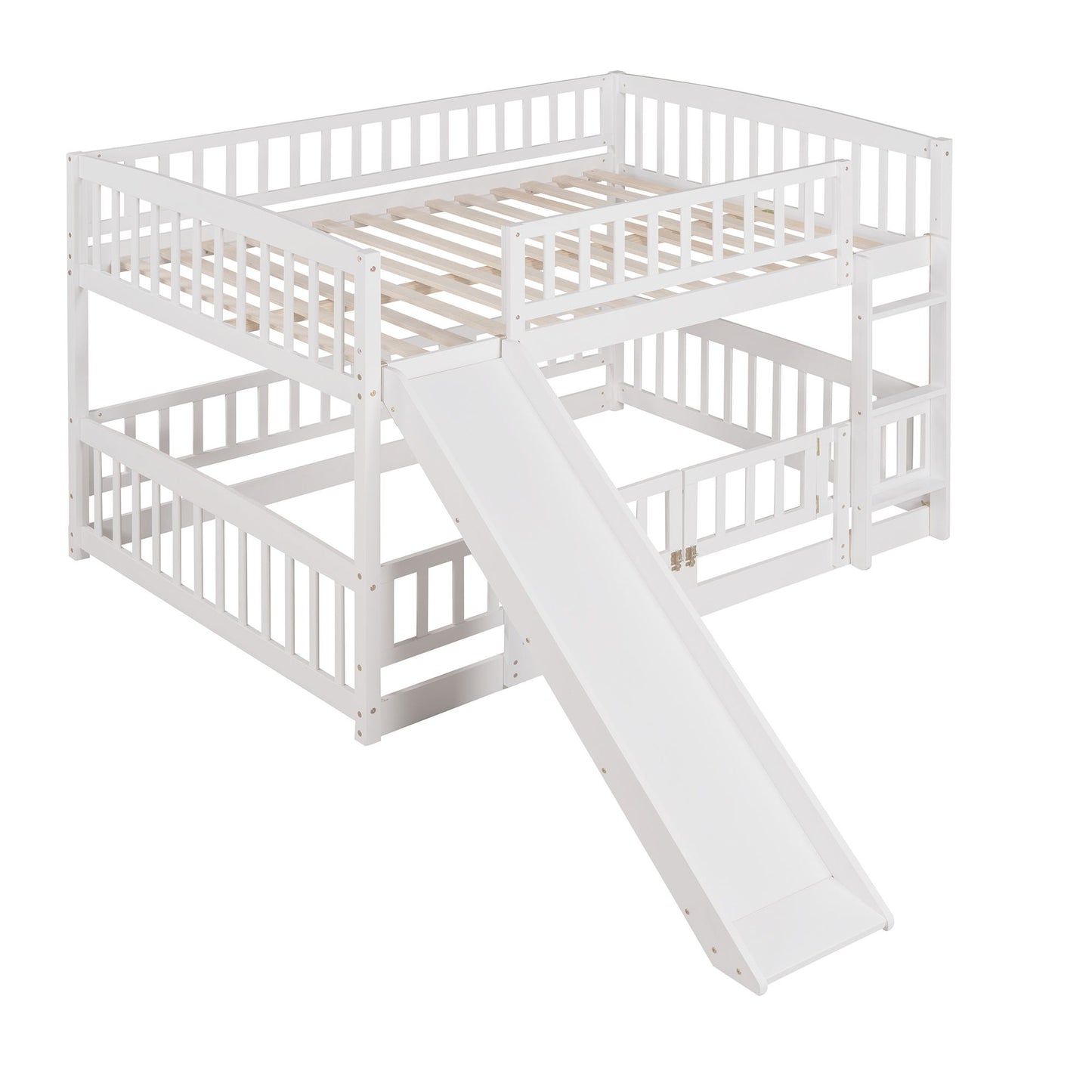 Low Bunk Bed With Slide, Fence And Ladder - The Sleep Loft - Online Mattress Showroom NYC
