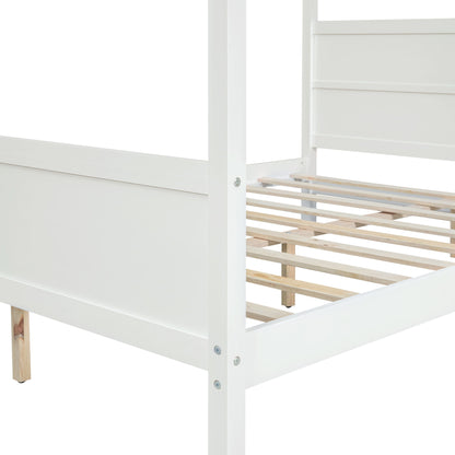 Canopy Platform Bed With Headboard And Footboard, Slat Support Leg - The Sleep Loft - Online Mattress Showroom NYC