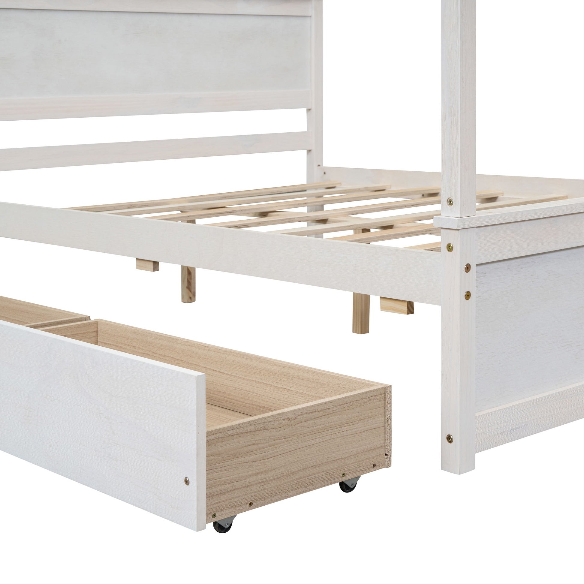 Canopy Platform Bed With Drawers, Support Slats, No Box Spring Needed - The Sleep Loft - Online Mattress Showroom NYC