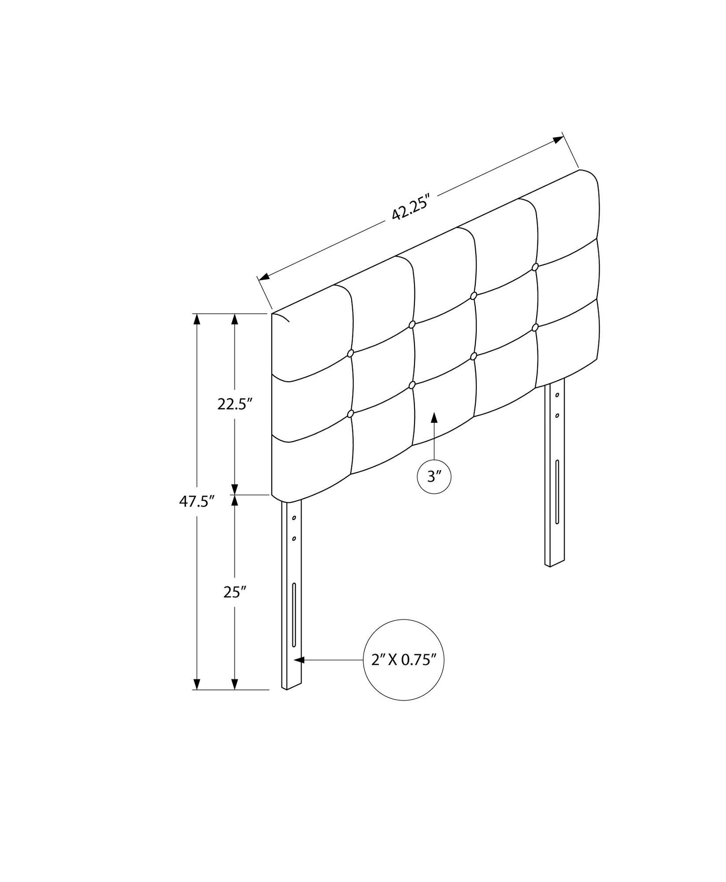 Twin Size, Bed Headboard Only, Upholstered, Transitional - White - The Sleep Loft - Online Mattress Showroom NYC