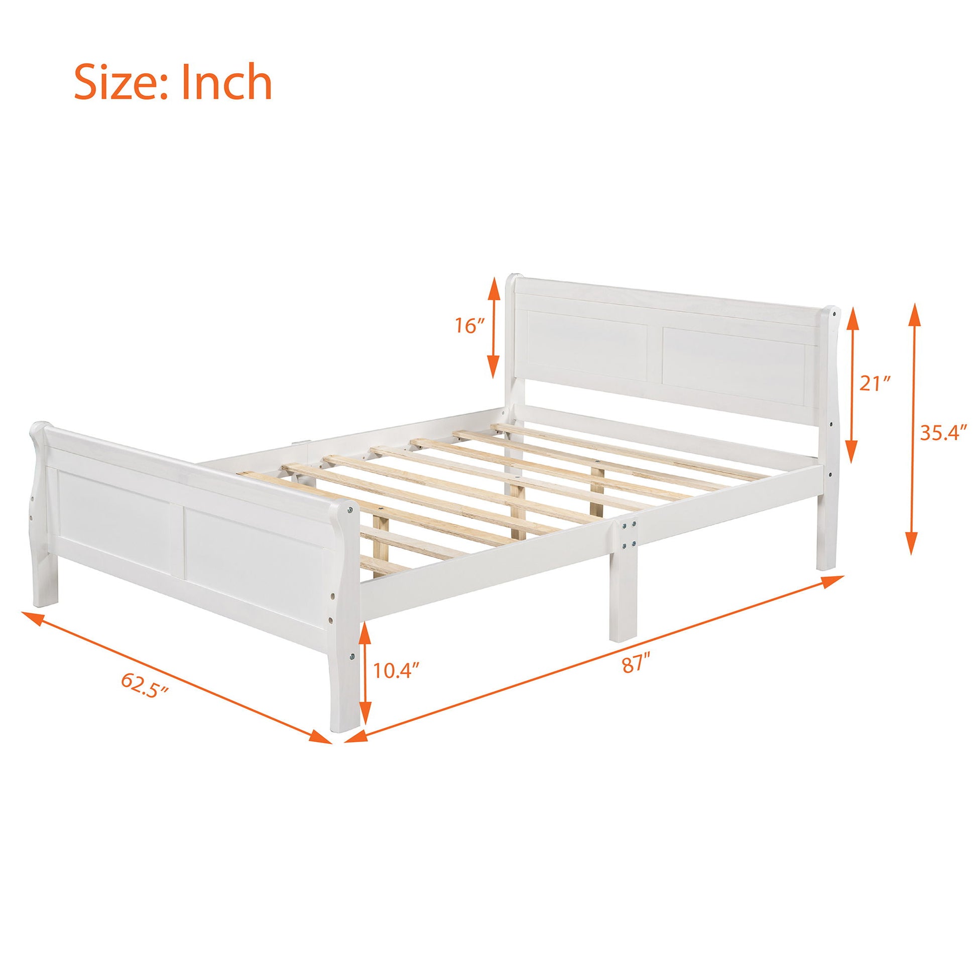 Platform Bed Frame Mattress Foundation Sleigh Bed With Headboard / Footboard / Wood Slat Suppor - The Sleep Loft - Online Mattress Showroom NYC