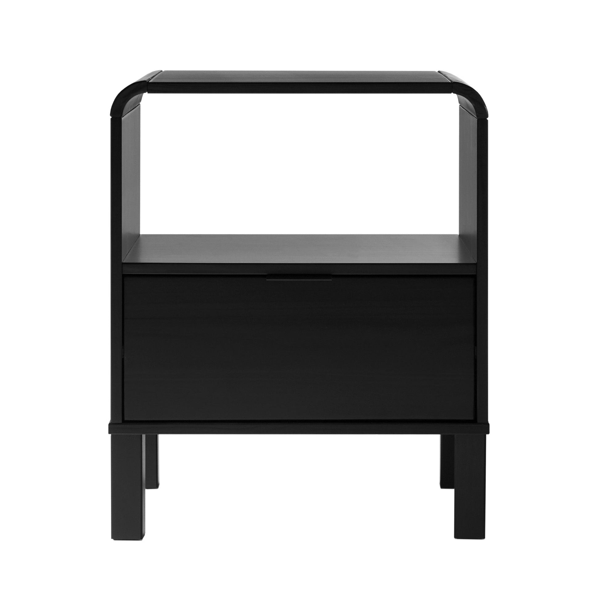 Modern Minimalist Curved Top Nightstand - The Sleep Loft - Online Mattress Showroom NYC