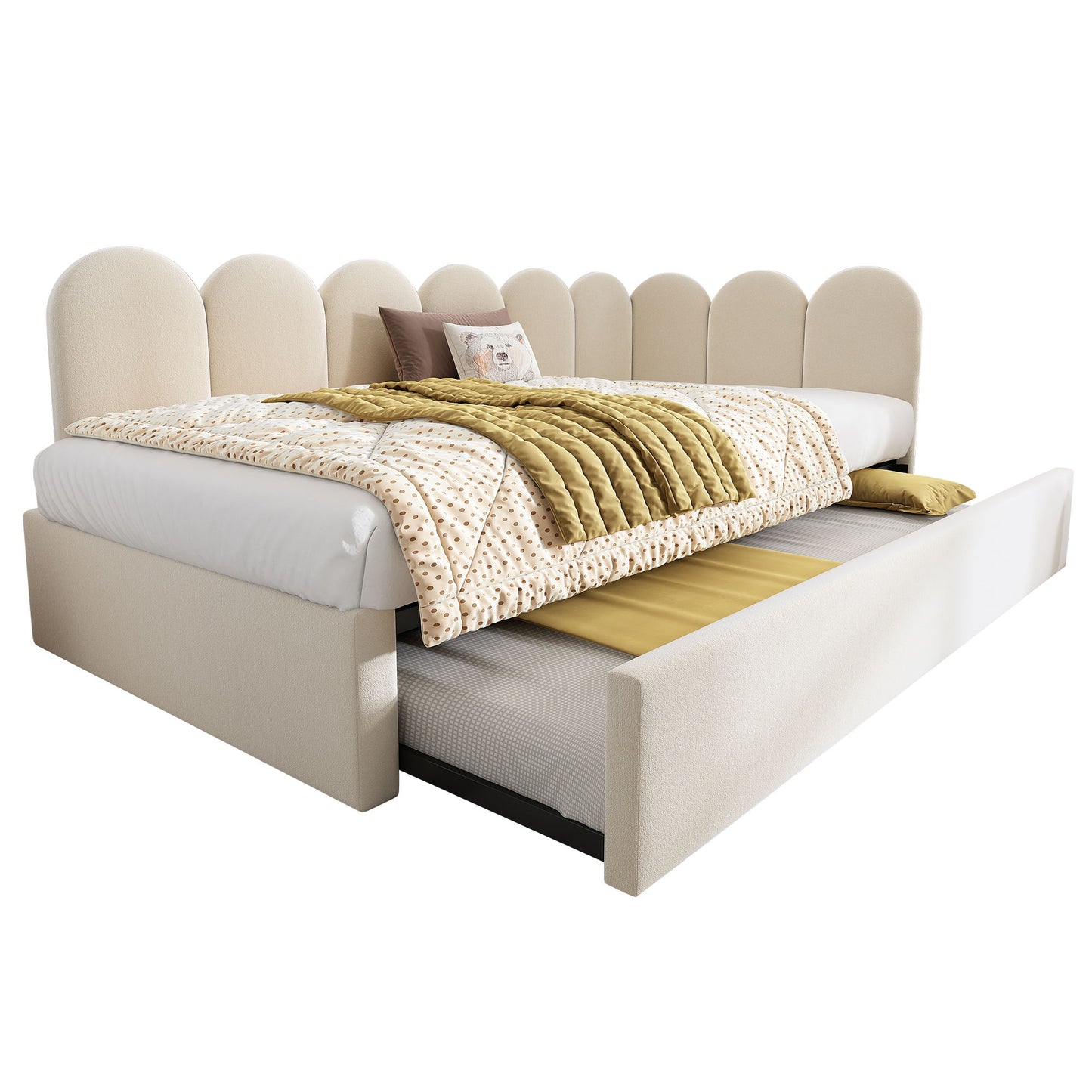 Upholstered Daybed With Metal Slatted Base - The Sleep Loft - Online Mattress Showroom NYC