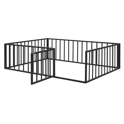 Metal Floor Bed Frame With Fence And Door - The Sleep Loft - Online Mattress Showroom NYC