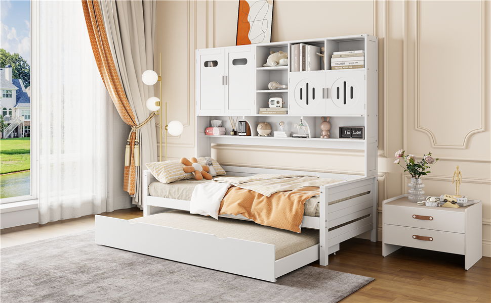 Daybed With All-In-One Cabinet And Shelf - The Sleep Loft - Online Mattress Showroom NYC