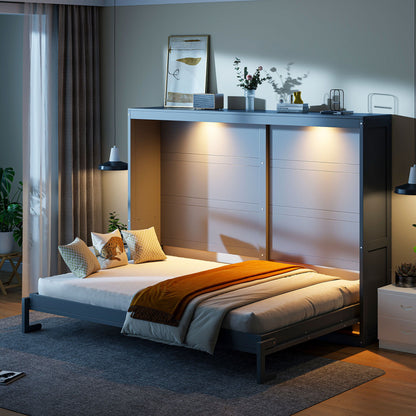 Murphy Wall Bed Modern Design With LED Lights - The Sleep Loft - Online Mattress Showroom NYC