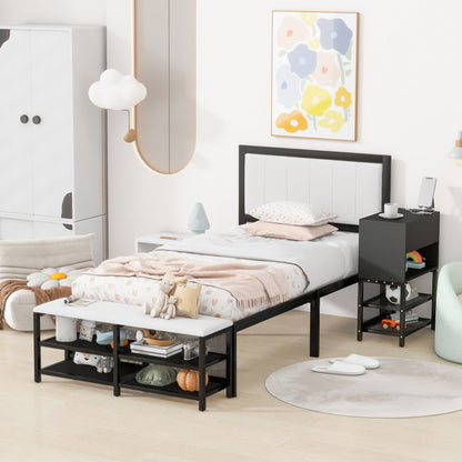Platform Bed With 2 Tier Storage Shelves, Storage Cabinet - The Sleep Loft - Online Mattress Showroom NYC