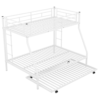 Bunk Bed With Steel Frame And Trundle, 2 Side Ladders - The Sleep Loft - Online Mattress Showroom NYC