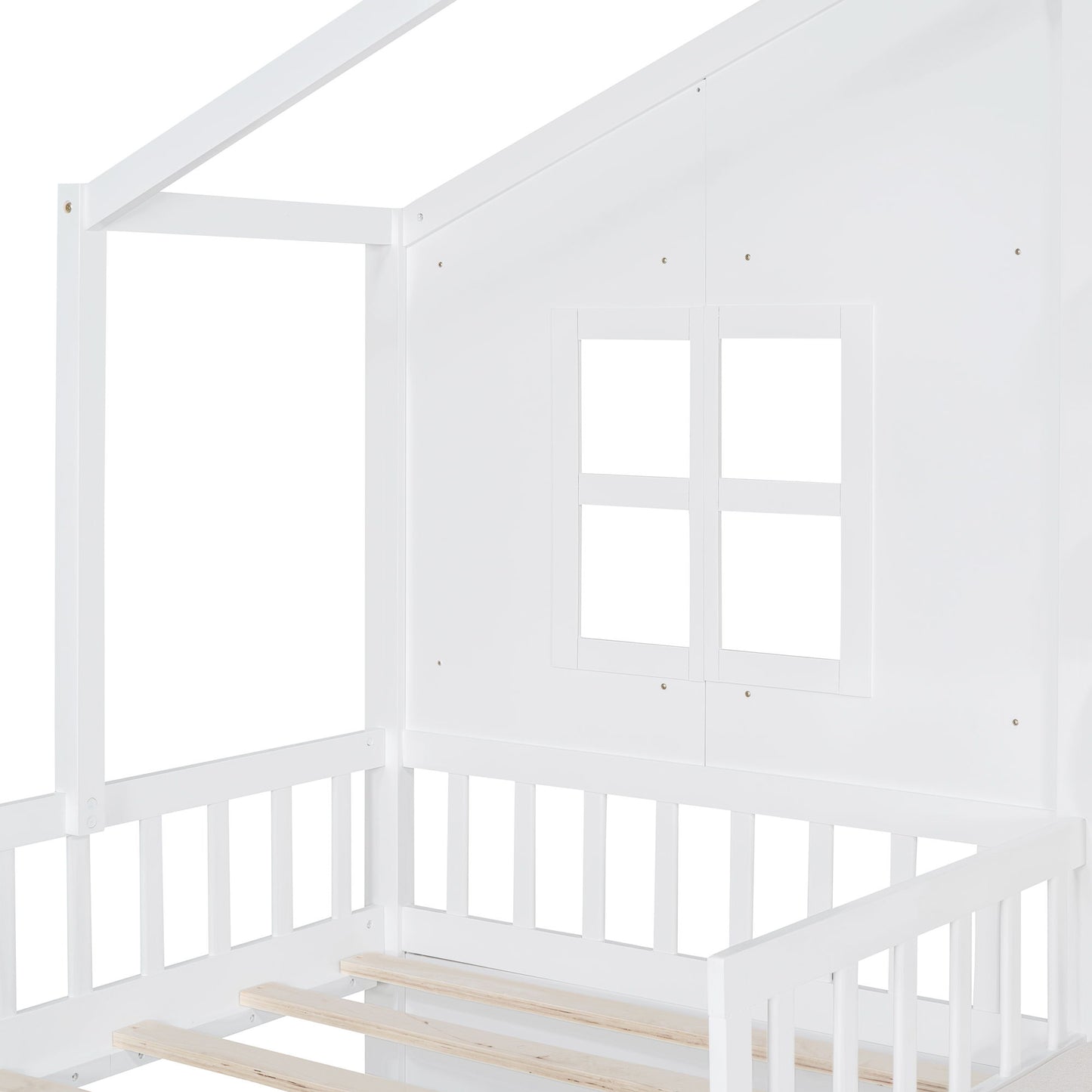 House Bed With Sofa, Kids Platform Bed With 2 Drawers And Storage Shelf - The Sleep Loft - Online Mattress Showroom NYC