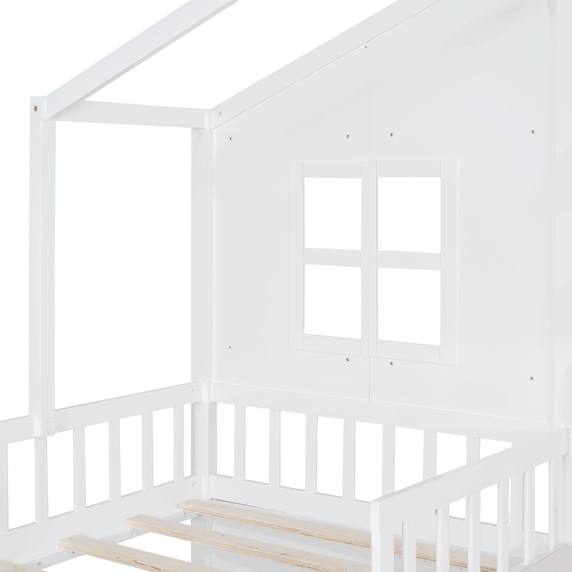 House Bed With Sofa, Kids Platform Bed With 2 Drawers And Storage Shelf - The Sleep Loft - Online Mattress Showroom NYC