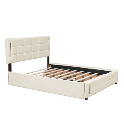 Upholstered Platform Bed With Trundle & Drawers - The Sleep Loft - Online Mattress Showroom NYC