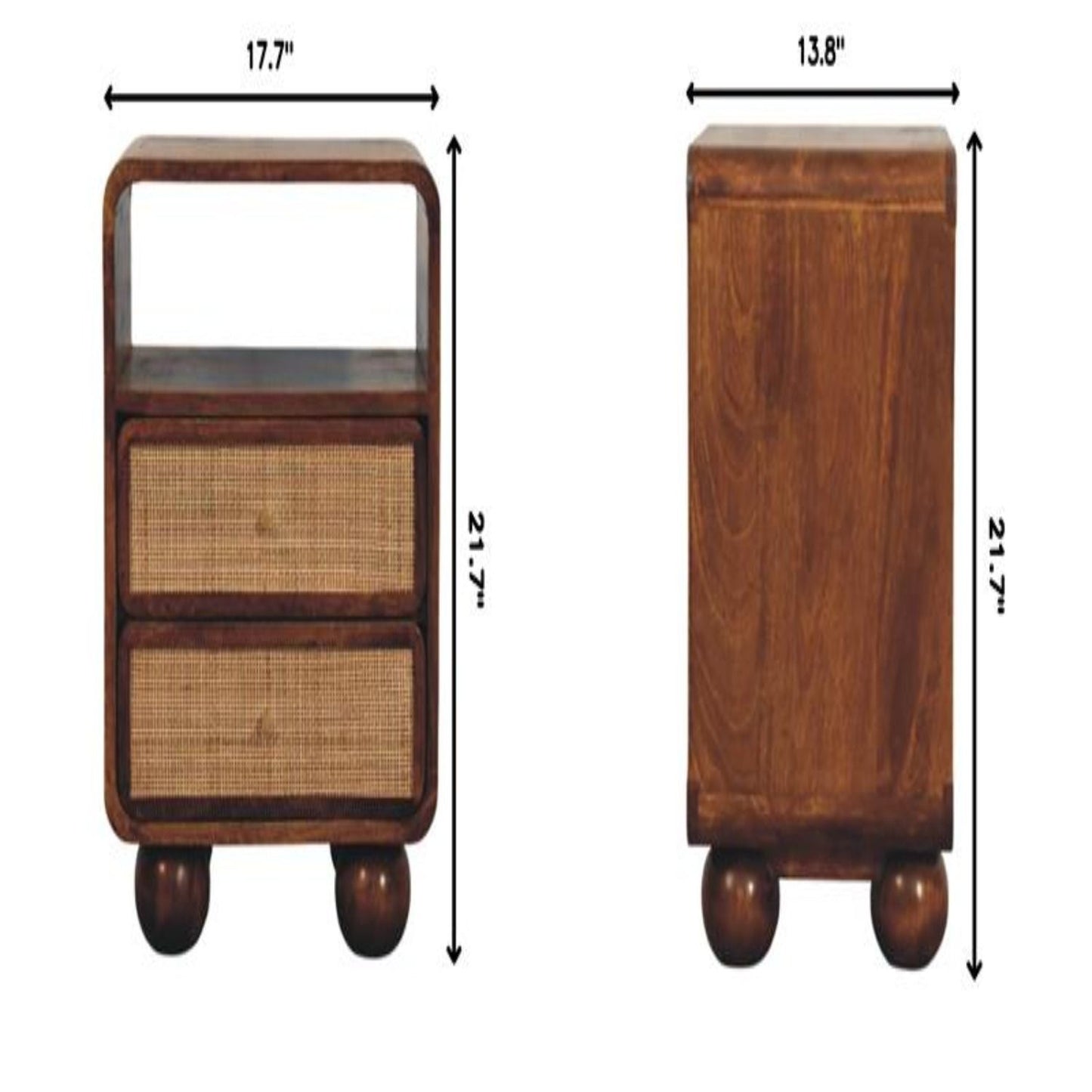 Larissa - 2 Drawer Nightstand - Brown - The Sleep Loft - Online Mattress Showroom NYC