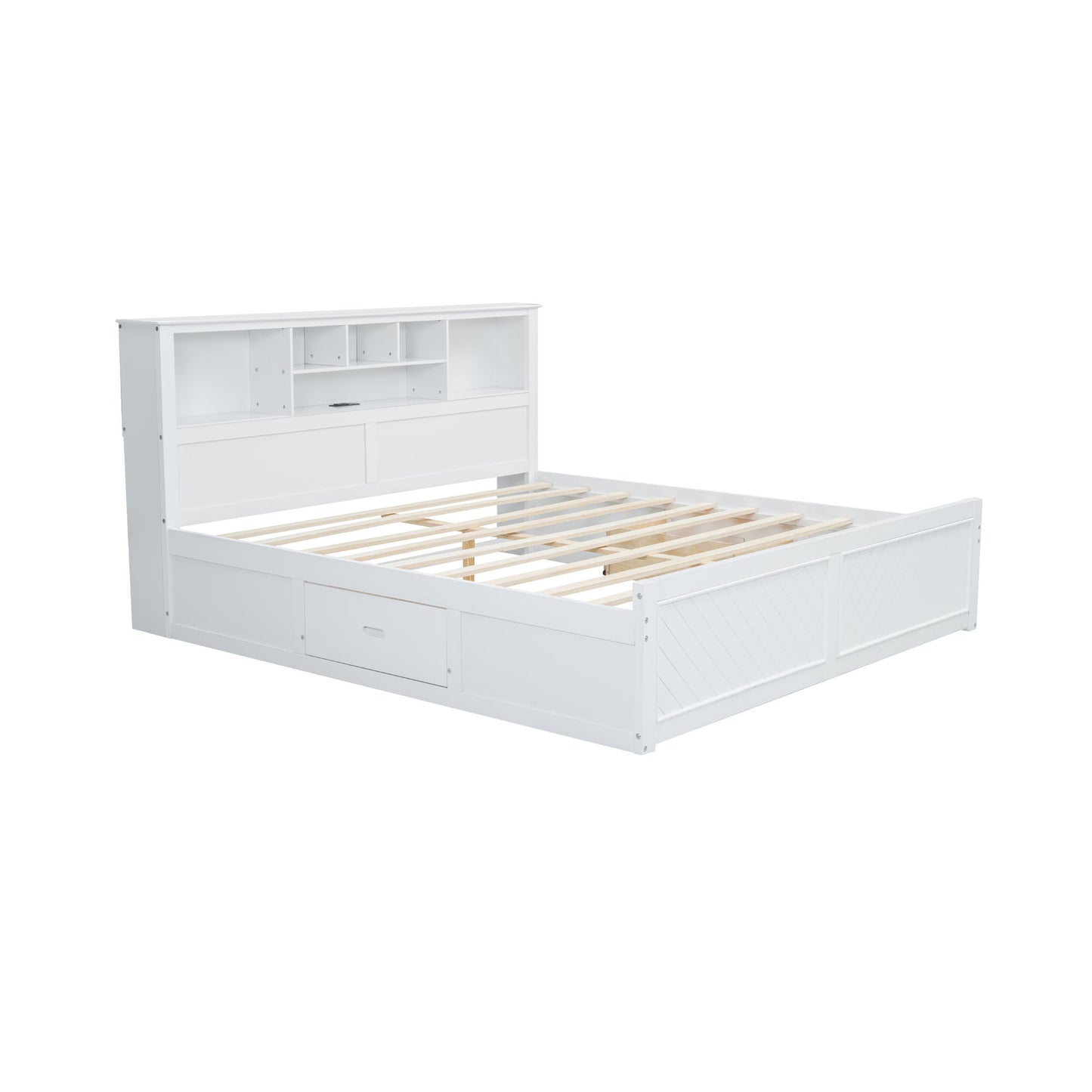 Platform Bed With Multi Storage Headboard, USB And Drawers - The Sleep Loft - Online Mattress Showroom NYC