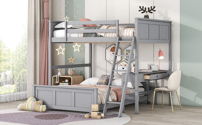 Full Over Full Bunk Bed With Desk - The Sleep Loft - Online Mattress Showroom NYC
