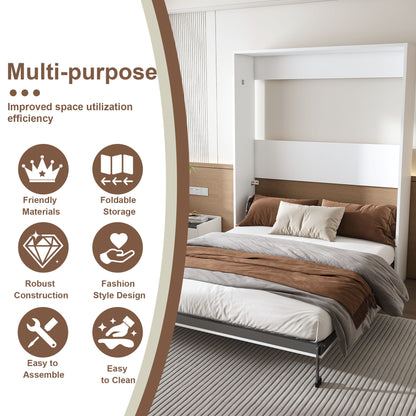 Queen Murphy Bed, Foldable Wall Bed, Space Saving Design For Bedrooms - White - The Sleep Loft - Online Mattress Showroom NYC