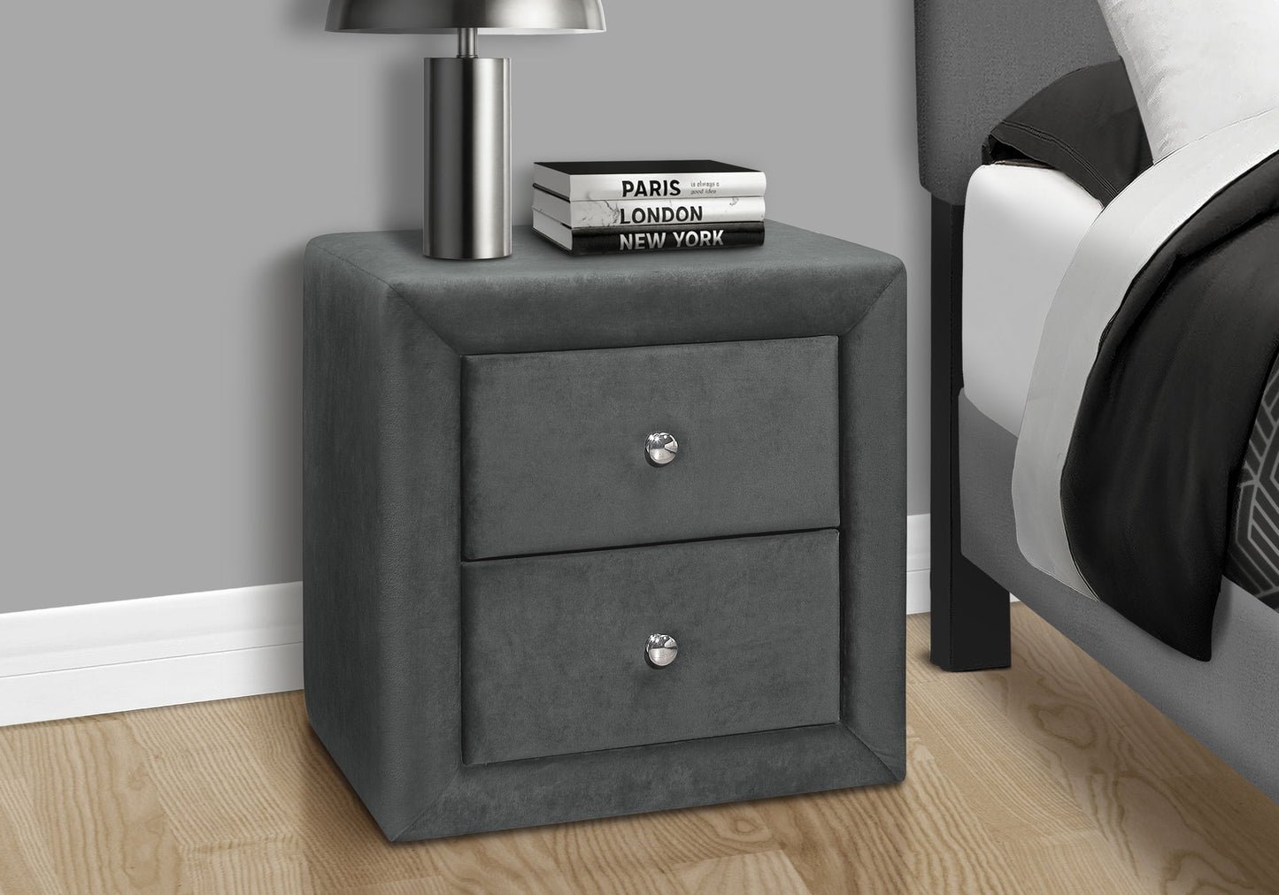 Nightstand, Storage Drawer Versatile Use, Upholstered, Transitional - The Sleep Loft - Online Mattress Showroom NYC
