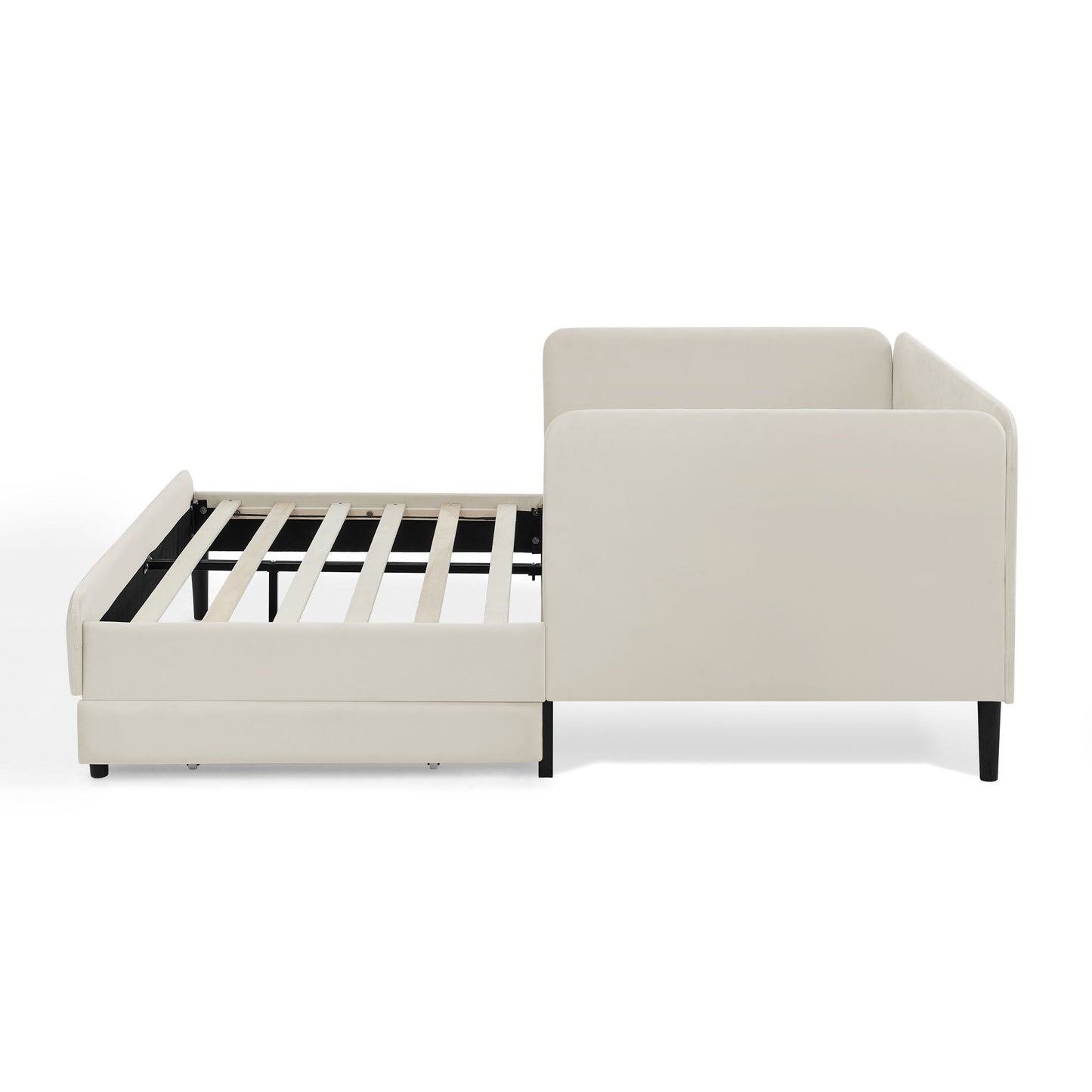 Upholstered Platform Bed Frame With 2 Storage Drawers And Adjustable Sofa Bed - The Sleep Loft - Online Mattress Showroom NYC