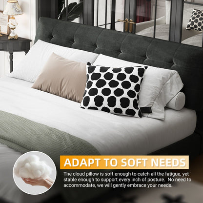 Tufted Headboard With Extra-Large Ultra-Soft Cloud Pillow Design - The Sleep Loft - Online Mattress Showroom NYC
