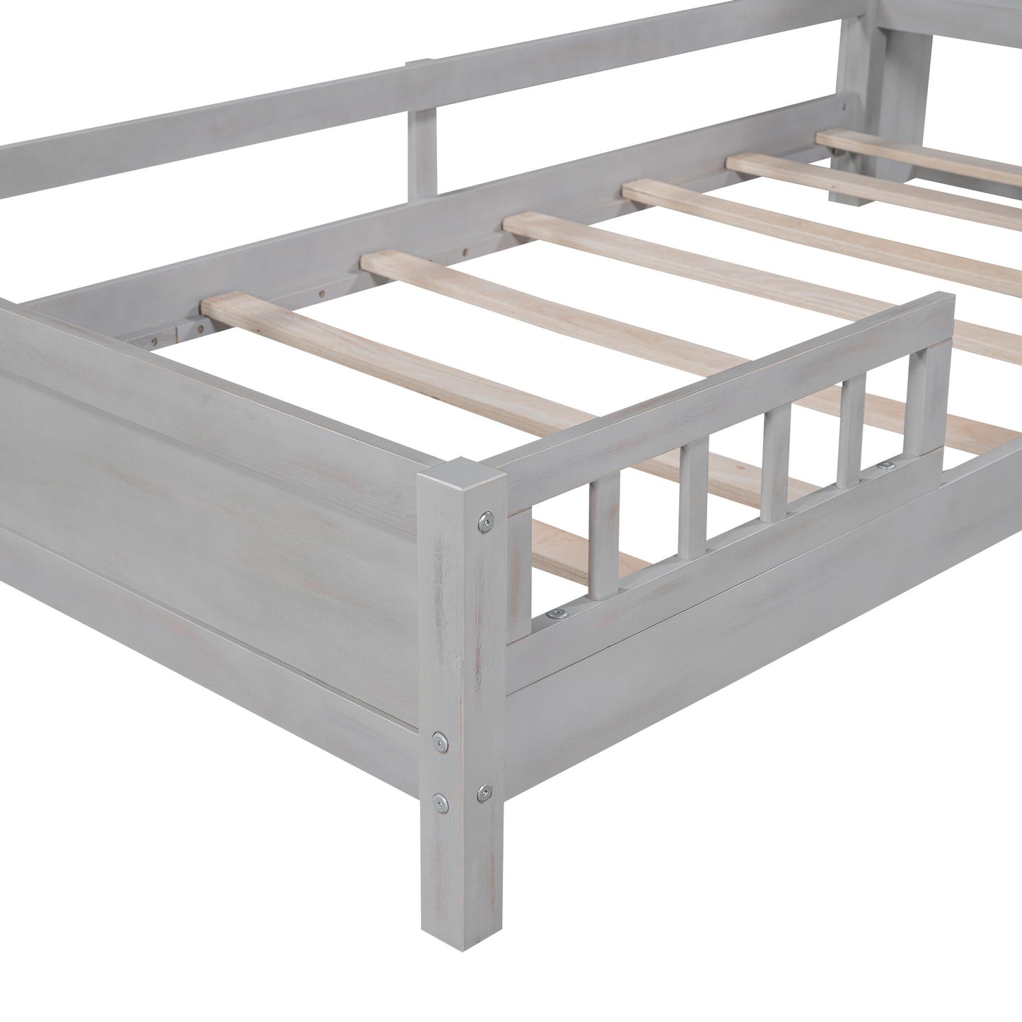 Wood Platform Bed With Built In LED Light, Storage Headboard And Guardrail - The Sleep Loft - Online Mattress Showroom NYC