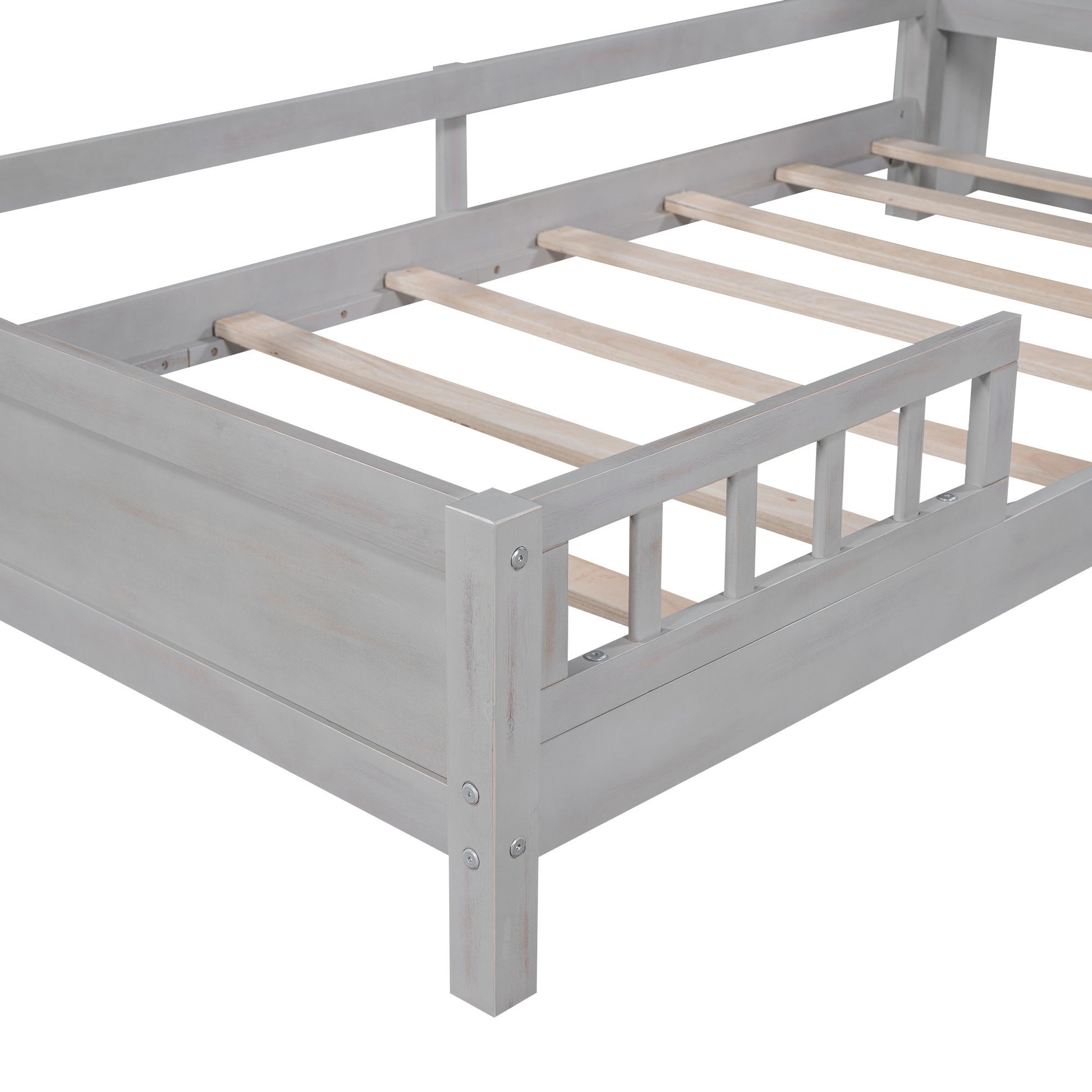 Wood Platform Bed With Built In LED Light, Storage Headboard And Guardrail - The Sleep Loft - Online Mattress Showroom NYC