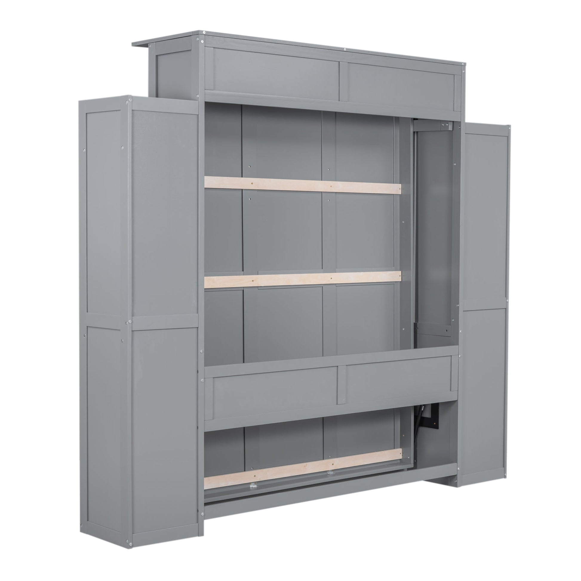 Wall Murphy Bed With Shelves And LED Lights - The Sleep Loft - Online Mattress Showroom NYC