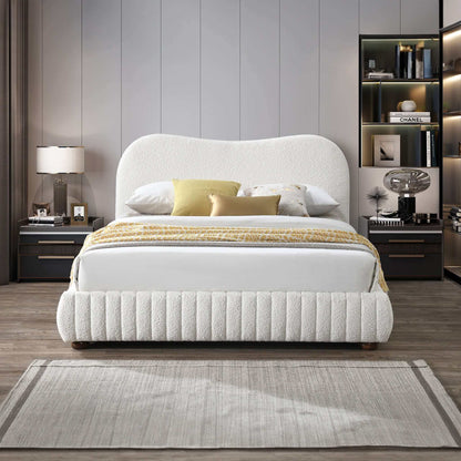 Norme - Queen Size Upholstered Low Profile Platform Bed - Cream - The Sleep Loft - Online Mattress Showroom NYC