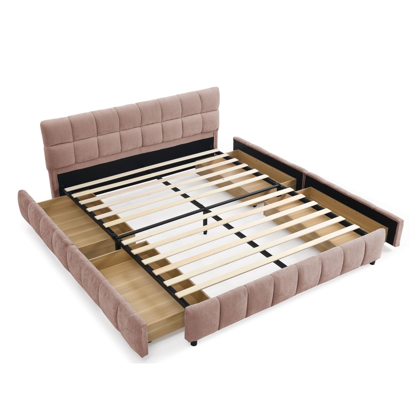 Modern Platform Bed Frame With Thick Fabric - The Sleep Loft - Online Mattress Showroom NYC