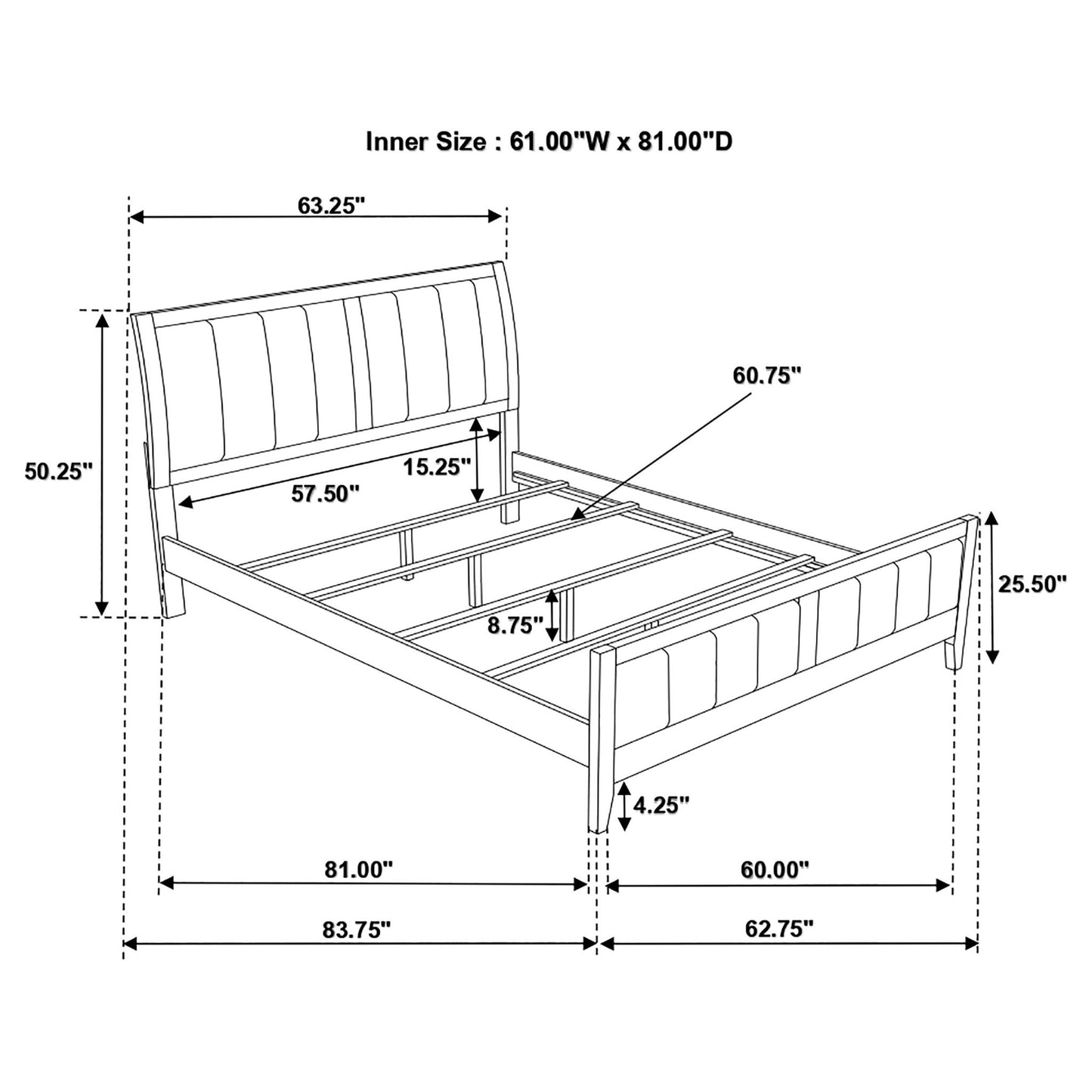 Queen Panel Bed With Upholstered Headboard And Footboard - Brown - The Sleep Loft - Online Mattress Showroom NYC