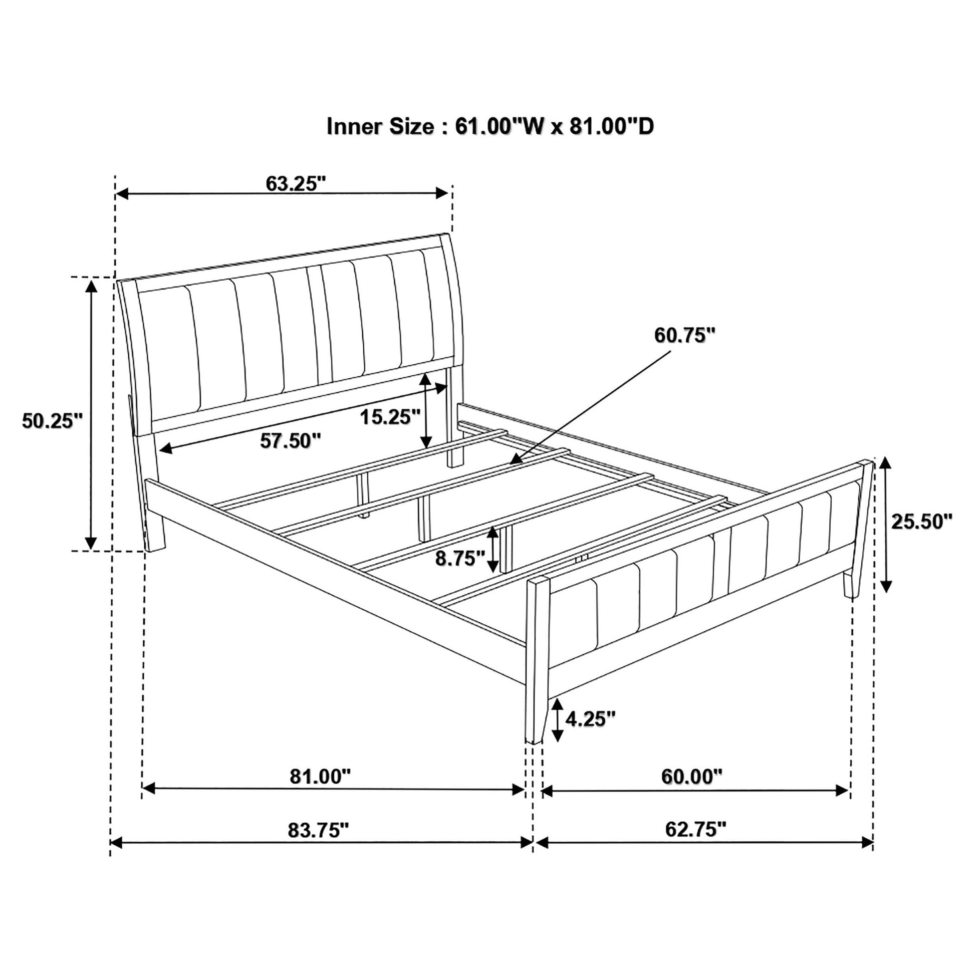 Queen Panel Bed With Upholstered Headboard And Footboard - Brown - The Sleep Loft - Online Mattress Showroom NYC