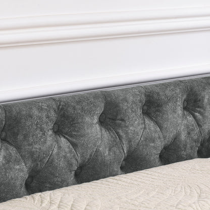 Upholstered Tufted Daybed With 2 Drawers, Waved Arms - The Sleep Loft - Online Mattress Showroom NYC