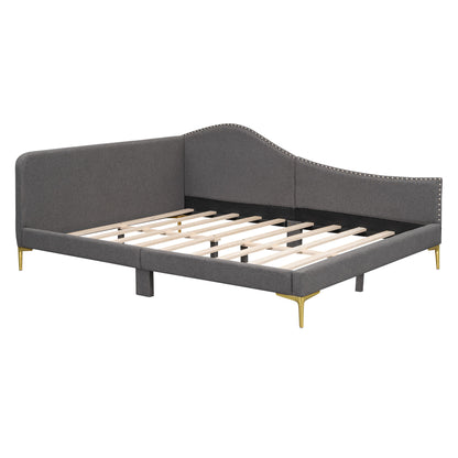 Upholstered Daybed With Headboard And Armrest, Support Legs - The Sleep Loft - Online Mattress Showroom NYC